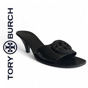 Tory Burch Black Heeled Slides